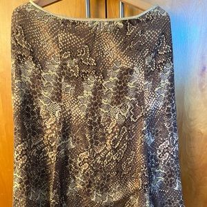 Snake Print Silk Skirt